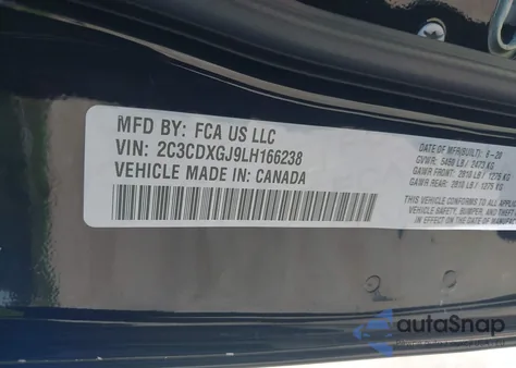 2020 Dodge Charger Scat Pack Widebody Rwd from USA, damaged, VIN 2C3CDXGJ9LH166238